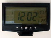 Czarny Zegar Budzik Elektroniczny Termometr Kd-3608