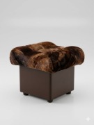 Puda ze schowkiem puf siedzisko podnozek brazowy tani vintage