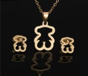 Zestaw komplet miś tous kolor złoty