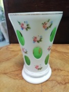 Wazon biedermeier szkło dwuwarstwowe XIX w Czechy 