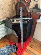 IKEA METOD Szafka Narożna Ciemne Szkło + LED, Czarna, Szklane Półki