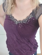 River Island damska dziewczęca bluzka purpura elegancka nowa z metką XS 34