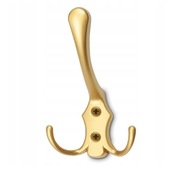 WIESZAK MEBLOWY POTRÓJNY RETRO złoty Mosiądz mat