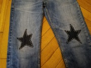 Jeans handmade spodnie M/L z gwiazdami custommade retro vintage old school