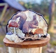 Decoupage na hubie - „wiewiórka”