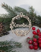 bombka zawieszka drewniana ozdoba na choinkę/Boże Narodzenie - wzór 20