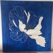 Obraz ręcznie malowany na płótnie. Kwiat. Akryl. 