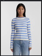 Sweterek PIECES, rozm XS, biało błękitny, w paski