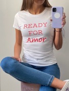 T-shirt Biały z czerwonym napisem Koszulka Bluzka