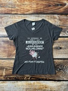 Port & Company damski T-shirt szary z nadrukiem rozmiar L nowa koszulka