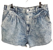 Szorty damskie jeansowe wysoki stan acid wash 100% bawełna