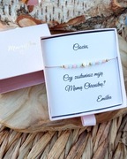 Bransoletka dla Chrzestnej Opal-Akwamaryn-Perła