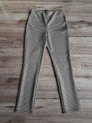 Damskie spodnie w kartkę na gumce legginsy z grubszego materiału S H&M