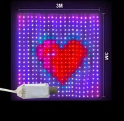 Kurtyna świetlna inteligentna animacja aplikacja 3X3m walentynki wielkanoc 