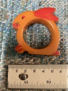 bakielit serwetnik kroliczek zając wielkanocny pomaranczowy  przedwojenny