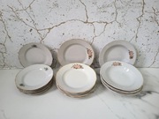 Zestaw talerzy 18 sztuk Porcelana Ze Zdobieniem Nowe Gratis