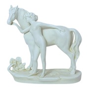 Biskwitowa figurka Amazonka z koniem Turyngia 