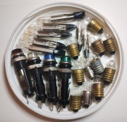 Stare żarówki z gwintem E10,bagnetowe,telefoniczne, oprawy zestaw 