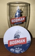 Szklanka do piwa Bosman szczeciński poj. 0,5 l + wafel stan bdb 