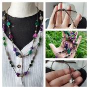 Vintage kolorowe szkło murano fasetowane podwójne 