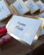 Winietki ślubne marmur złoty podkład lustrzany glamour ślub
