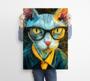 Hipsterski Kot Gustaw - grafika na plakacie na A3