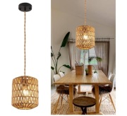 Rattanowa Lampa Wisząca Vintage Boho
