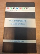 Program Teatr Ateneum Jan  Świderski 70-lecie urodzin