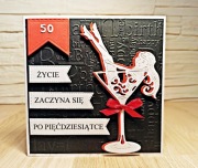 Kartka na 50 urodziny Kartka urodzinowa Na 50-tkę ręcznie robiona