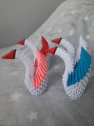 Łabędzie origami, papierowe, 4 sztuki