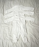 Zestaw 3 białych pajacyków niemowlęcych NEXT 3-6m