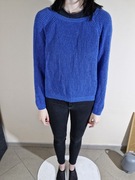 FB Sister Niebieski Sweter Damski z Długim Rękawem Rozmiar L