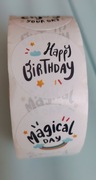 Naklejki Happy Birthday - rolka 500szt 