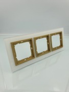 Ramka potrójna szklana biały + złoty Magic Timex-elektro 