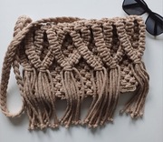 Mała torebka, handmade, makrama, kolor beżowy