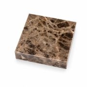 Marmurowa podstawka Emperador Dark 8x8 cm - połysk - dekoracyjna podkładka