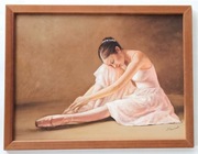 Obraz w drewnianej ramie BALETNICA 43 cm X 33 cm.