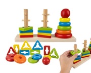 Drewniana Układanka Sensoryczna Sorter Mozaika 15el dla Dzieci 3+