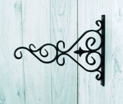 Wieszak Hak Uchwyt metalowy kuty na doniczkę - Czarny RAL 9005 (W68)