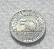 Niemcy Weimar 50 fenigów pfennig 1922 J WiH miasto Hamburg KM# 27