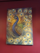 Obraz olejny "Paw odrodzenie" 100/70 3D