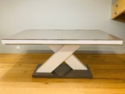 Stół rozkładany Victoria połysk biały / szary - Agata Meble - PROMOCJA