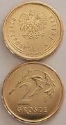 2 gr grosze 2024 r. x 2 monety mennicze z woreczka