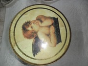 Retro puszka pudełko blaszane wzór Amorek/Aniołek