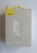 Ładowarka sieciowa Baseus Compact 3xUSB 17W biała