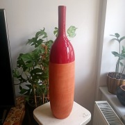 Wazon ceramiczny wysoki 59 cm butla dekoracja czerwony