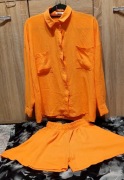 Letni zestaw plażowy - koszula I szorty Neonowy pomarańcz