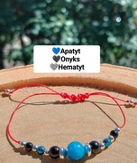Bransoletka sznurkowa z apatytem i onyksem