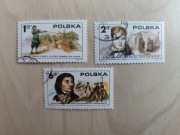 Ameryka i Polacy, Kościuszko, Modrzejewska, 3 zn. z 1975, PRL, vintage
