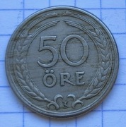 01352 Szwecja 50 ore 1947 ładna 